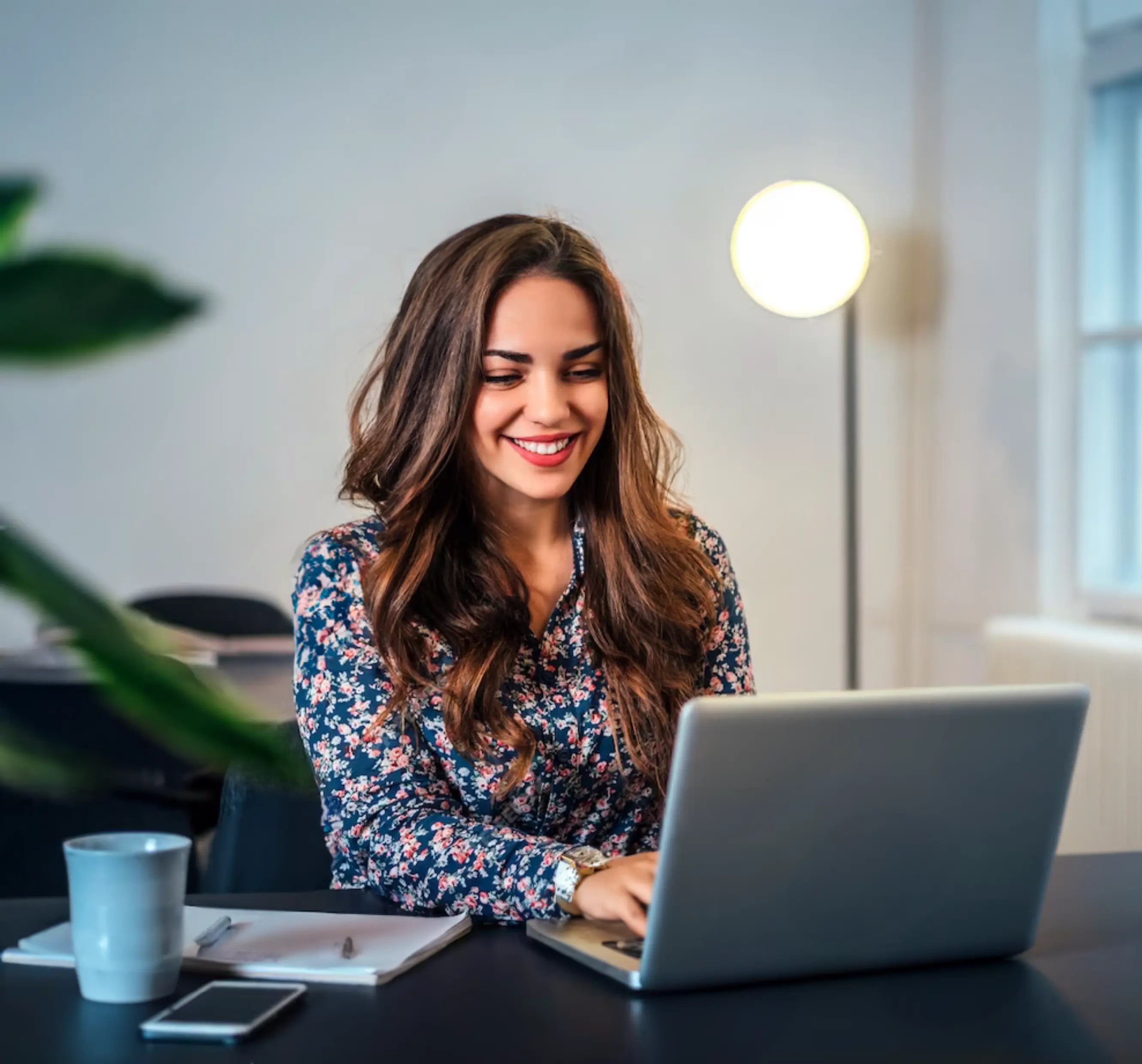 Woman using a laptop